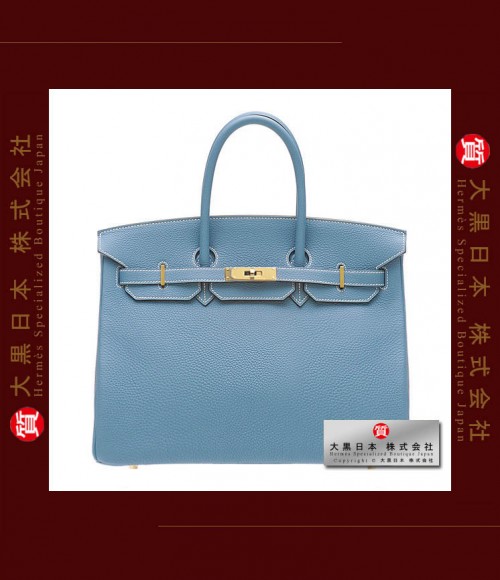 HERMES BIRKIN 35 (Brand-new) - Blue jean, Togo leather, Ghw