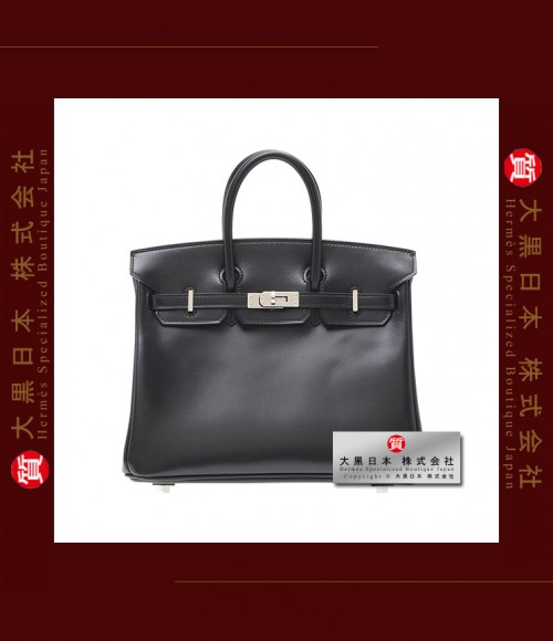 HERMES BIRKIN 25 (Pre-owned) - Black, Box calf leather, Phw