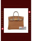 HERMES BIRKIN 25 TWO COLOUR (Pre-owned) - Gold / Gris asphalte, Togo leather, Ghw