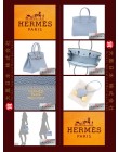 HERMES BIRKIN 30 (Pre-owned) Bleu lin / Linen blue, Togo leather, Ghw