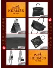 HERMES SO-BLACK BIRKIN 30 (Pre-owned) Box calf leather, Black hardware