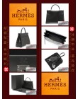 HERMES SO-BLACK KELLY 35 (Pre-owned) retourne, Black Box calf leather, Black hardware